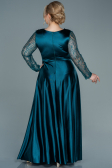 Long Emerald Green Satin Oversized Evening Dress ABU2641