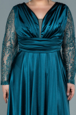 Long Emerald Green Satin Oversized Evening Dress ABU2641