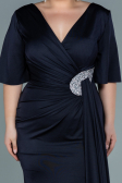 Long Navy Blue Plus Size Evening Dress ABU2441