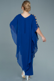 Sax Blue Chiffon Plus Size Evening Dress ABT080