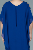 Sax Blue Chiffon Plus Size Evening Dress ABT080