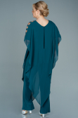 Emerald Green Chiffon Plus Size Evening Dress ABT080