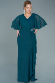 Long Emerald Green Plus Size Evening Dress ABU2651