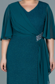 Long Emerald Green Plus Size Evening Dress ABU2651