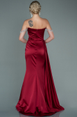 Long Burgundy Satin Evening Dress ABU2618