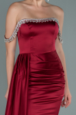 Long Burgundy Satin Evening Dress ABU2618