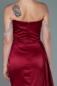 Long Burgundy Satin Evening Dress ABU2618