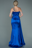 Long Sax Blue Satin Evening Dress ABU2618
