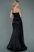 Long Black Satin Evening Dress ABU2618