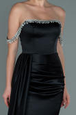 Long Black Satin Evening Dress ABU2618