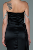 Long Black Satin Evening Dress ABU2618