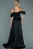 Long Black Satin Evening Dress ABU2661