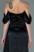 Long Black Satin Evening Dress ABU2661