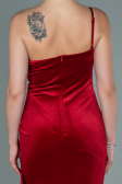 Long Red Velvet Evening Dress ABU2626