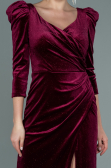 Long Burgundy Velvet Evening Dress ABU2653