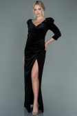Long Black Velvet Evening Dress ABU2653