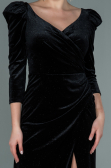 Long Black Velvet Evening Dress ABU2653