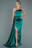 Green Long Satin Evening Dress ABU2386