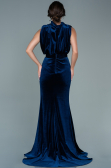 Long Navy Blue Velvet Evening Dress ABU2668
