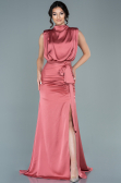 Salmon Long Satin Evening Dress ABU2133