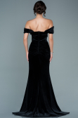 Long Black Velvet Evening Dress ABU2672