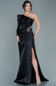 Long Black Satin Evening Dress ABU2676