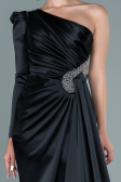 Long Black Satin Evening Dress ABU2676