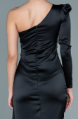 Long Black Satin Evening Dress ABU2676