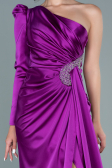 Long Violet Satin Evening Dress ABU2676