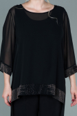 Long Black Chiffon Evening Dress ABT083