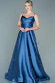 Indigo Long Satin Evening Dress ABU1601