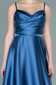 Indigo Long Satin Evening Dress ABU1601