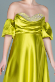Long Pistachio Green Satin Evening Dress ABU2614