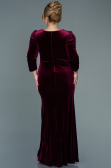 Long Burgundy Velvet Plus Size Evening Dress ABU2697