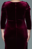 Long Burgundy Velvet Plus Size Evening Dress ABU2697