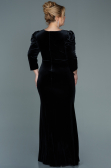 Long Black Velvet Plus Size Evening Dress ABU2697