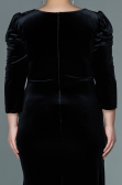 Long Black Velvet Plus Size Evening Dress ABU2697