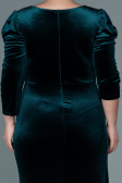 Long Emerald Green Velvet Plus Size Evening Dress ABU2697