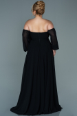 Black Long Chiffon Oversized Evening Dress ABU2597