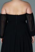Black Long Chiffon Oversized Evening Dress ABU2597