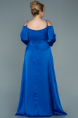 Sax Blue Long Satin Plus Size Evening Dress ABU2358