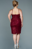 Short Burgundy Plus Size Evening Dress ABK1539