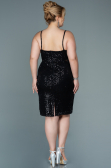 Short Black Plus Size Evening Dress ABK1539