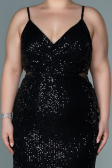 Short Black Plus Size Evening Dress ABK1539