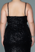 Short Black Plus Size Evening Dress ABK1539