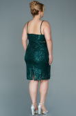 Short Emerald Green Plus Size Evening Dress ABK1539