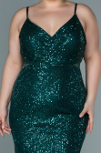 Short Emerald Green Plus Size Evening Dress ABK1539