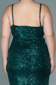Short Emerald Green Plus Size Evening Dress ABK1539