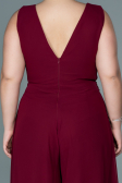 Burgundy Chiffon Plus Size Evening Dress ABT082