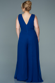 Sax Blue Chiffon Plus Size Evening Dress ABT082